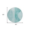 Teal Blue And Aqua Geometric Washable Indoor Outdoor Area Rug - 3 of 4