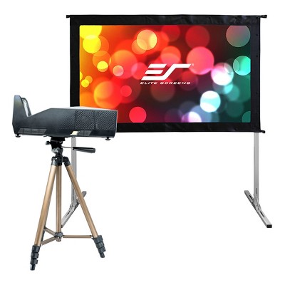  Elite Screens Movie Night Bundle Yard Master 2 58" Outdoor Projector Screen & MosicGO Sport  Powered Ultra Short Throw Projector 