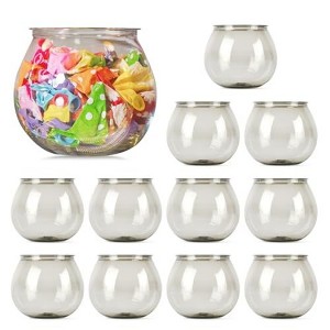 Impresa [12 Pack] 27 OZ Largest Mini Plastic Fish Bowls for Decoration, Clear Gray Plastic Vase for Stunning Centerpieces - 1 of 4