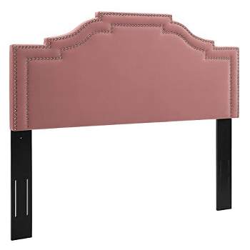 Modway Lucia Performance Velvet Headboard with Nailhead Detail, Full/Queen, Dusty Rose