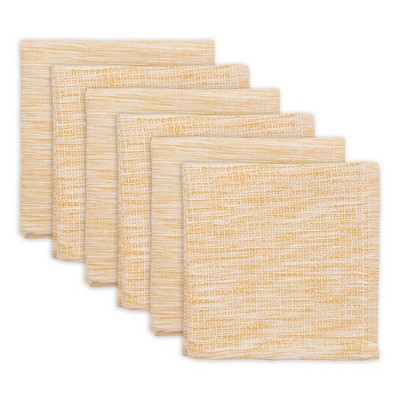 Design Imports Honey Gold/Off-White Asst Recycled Cotton Dishcloth Set/6