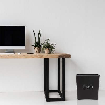 Black Enamel 3.5 Gallon Modern Farmhouse Trash Can