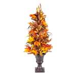 GIL 46-Inch Tall Pre-Lit Fall/Harvest Tree with Pumpkins, Pinecones, and Berries with 50 Lights