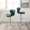 Swivel Barstools Set of 2, Height Adjustable Upholstered Mid Back Bar Chair Dining Stools with Footstool Support, Kitchen Island Counter Stool, Green - 3 of 4