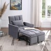 Kumasinova 3-in-1 Convertible Sleeper Chair Bed,Velvet Accent Chair with Adjustable Backrest & Pillow,Sofa Bed for Living Room,Dorm,Bedroom - 2 of 4