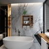VYNXARIA Bathroom cabinet wall mounted  Bamboo toilet storage  big box - 3 of 4