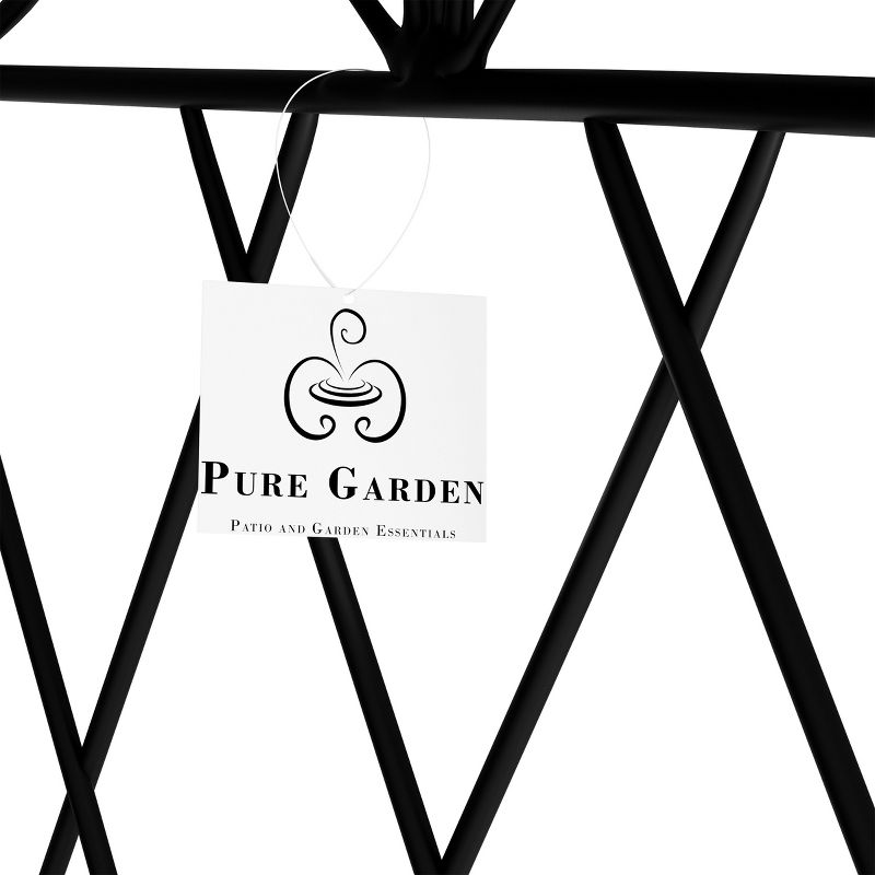 Garden Trellis for Climbing Plants - 63-Inch Decorative Lattice Metal Panel for Vines, Roses, Vegetables, Berries, and Flowers by Pure Garden (Black), 5 of 7