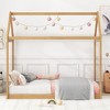 CAVINAS Twin Size House-Shaped Roof Wooden Bed Frame,Modern Floor Bed for Kids Room,Bedroom - 3 of 4