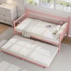 Garvee Twin Daybed with Trundle,Day Bed with LED Lights & Charging Station, Metal Bed Frame with Pull Out Trundle for Living Room, Small Spaces - 2 of 4
