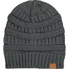 Market & Layne Women Warm Winter Beanie - Thick Chunky Knit Beanie Hats for Women Winter Hats for Women Charcoal, Lightgray and Oatmeal - 3 of 4