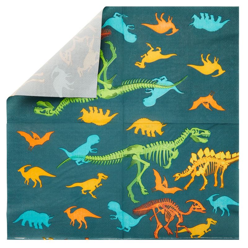 Juvale 144 Piece Dinosaur Birthday Party Supplies, Dino Party Decorations with Paper Plates, Napkins, Cups & Cutlery, 24 Guests, 5 of 10
