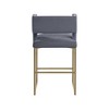 Meridian Furniture,Caleb Grey Velvet Counter Stool, Set of 2 - 2 of 4