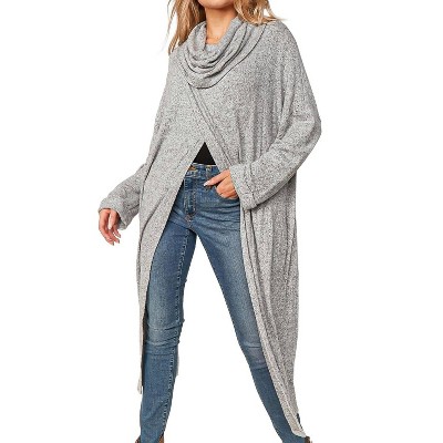 Women's Hacci Wrap Turtleneck Cuffed Long Sleeve - Sugarfox