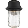 Possini Euro Design Modern Wall Light Sconce Textured Black Hardwired 5 3/4" Fixture LED Clear Hammered Glass for Bedroom Vanity - 3 of 4