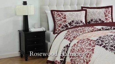 Full Red Cotton Reversible Bedspread Set