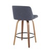 26" 360° Swivel Counter Stools with Wood Legs, Padded Upholstered Seat, and Round Footrest (Set of 2) - 4 of 4
