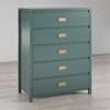 ORRD 5-Drawer Kids Dresser with Storage Bins & Laundry Hamper, Campaign Style Dresser with Gold Pulls, Safe & Sturdy - 3 of 4