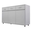 DOMETOUR Storage Cabinet Three Doors Cabinet with 3 drawers Large Storage Space - 3 of 4