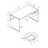 Monarch Specialties Computer Desk Home Office Laptop Storage Drawers 48InchL Work Tempered Glass Laminate Grey Clear Contemporary Modern - 4 of 4