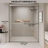 NicBex Shower Door 72"H Semi-frameless Double Bypass Bathroom Sliding Shower Door with 1/4" (6mm) Tempered Glass for Walk-in Shower - 2 of 4