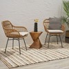 Dining Chairs Set Of 2, Rattan Chairs With Waterproof Mat, Steel Frame, Slender Leg, Round Edges Modern Living Room Chair - 2 of 4