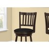 44" Leather-Look & Wood Swivel Padded Round Seat Curved Slat-Back Bar Stool (Set of 2) with Footrest and Transitional Design - 3 of 4