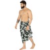 LA LEELA Men's Patriotic 4th of July American Flag Summer Sarong Swim Trunk Long Pareo Beach Wrap One Size Black Allover US Flag - 2 of 4