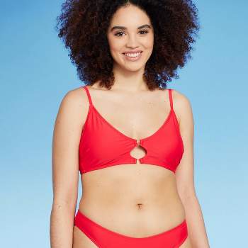 Women's Triangle Surplice Bralette Bikini Top - Shade & Shore™ Red Xl :  Target