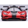 Koenigsegg One:1 Apple Red Metallic with Carbon and Silver Stripes 1/64 Diecast Model Car by Autoart - 4 of 4
