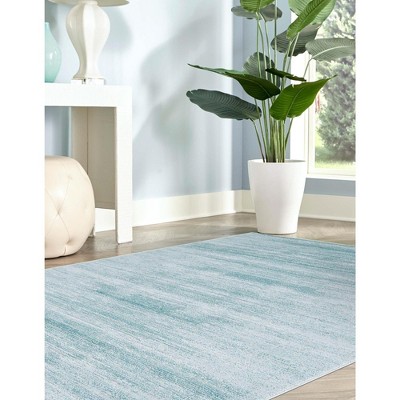 Turquoise Rectangular Easy Care Synthetic Indoor Area Rug