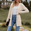 Women's Ribbed Knit Long Sleeve Cardigan Mid-Length Cardigan Open Front Sweater Coat - 3 of 4