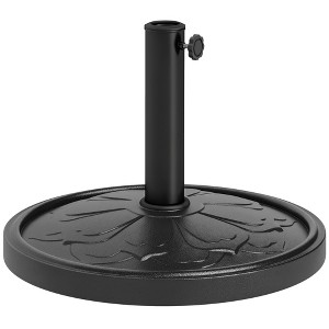 Outsunny Round Patio Umbrella Base, 26 lbs Resin Umbrella Stand Base, Patio Umbrella Stand for 1.3"/1.5"/1.9" Poles for Outdoor Lawn Poolside - 1 of 4