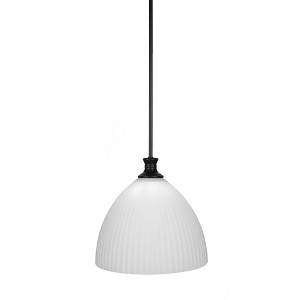 Toltec Lighting Carina 1 - Light Pendant in  Matte Black with 14" Opal Frosted Shade - 1 of 1