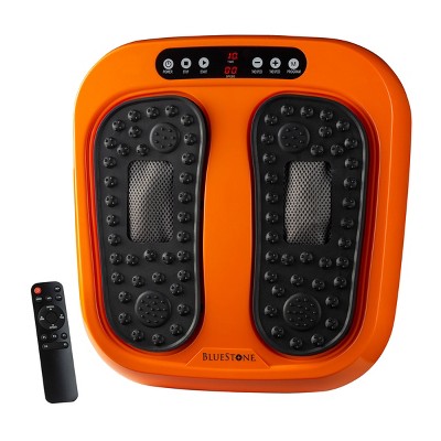 Foot Massager – Vibrating Platform with Rotating Acupressure for Feet and Legs with Remote Control Included by Bluestone (Orange)