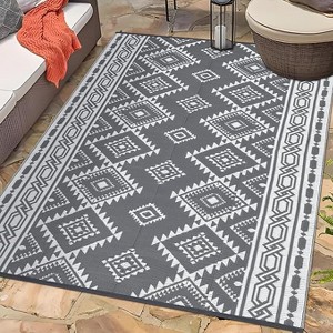Coucheta Reversible Plastic Straw Rug Collection - Modern Outdoor Mats for Patio, RV & Beach, Multiple Sizes & Colors - 1 of 4