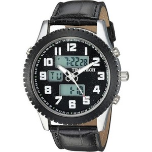 TIMETECH Men's Alarm Sport Analog Digital Metal Case Watch with Black Strap - 1 of 4