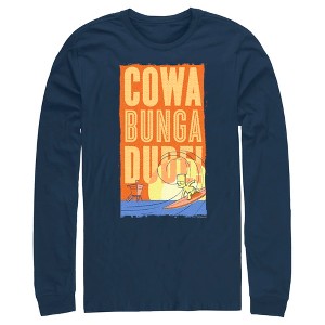 Men's The Simpsons Cowa Bunga Dude! Surfing Bart Long Sleeve Shirt - 1 of 4
