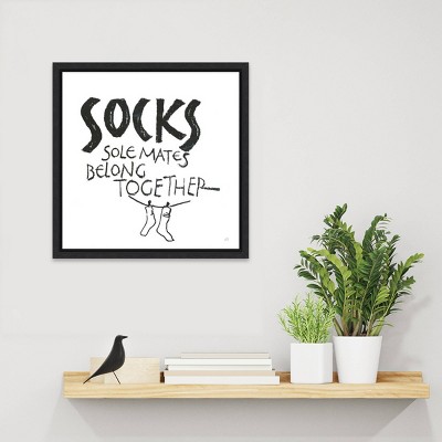 16"x16" Black and White Typography Canvas Wall Art