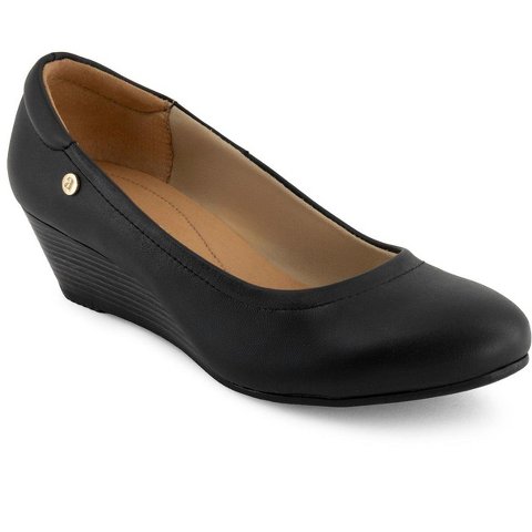 Женские туфли Andrea Women's Leather Wedge Loafers 62604 Black 10