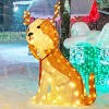 Tangkula 3.7 FT Outdoor Christmas Lighted Dog 3D Xmas Beagle Dog with Antler Furry Surface & 164 Warm White LED Lights Holiday Decoration - 2 of 4