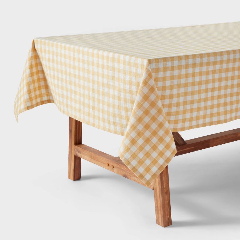 Cotton Gingham Tablecloth Yellow - Threshold™, 1 of 4