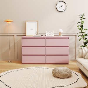 6 Drawer Double Dresser For Nursery, Kids Organizer, Chest of Drawers - 1 of 4