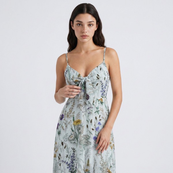 Vestido maxi con estampado floral y tirantes ajustables para mujer - Anna-Kaci 3