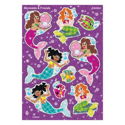 Trend Mermaids & Friends Sparkle Stickers, 18 Count (Pack of 6)