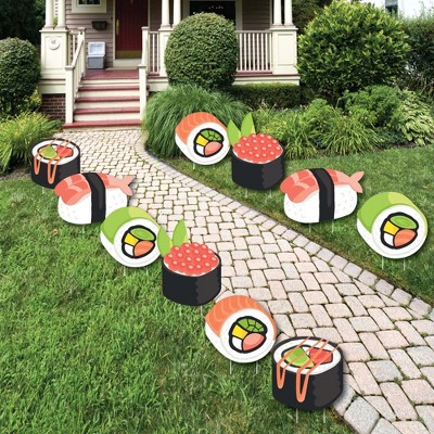 Big Dot of Happiness Let's Roll - Sushi - Lawn Decorations - Outdoor Japanese Party Yard Decorations - 10 Piece