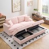CENGHU 82 Inches Corduroy Sofa, Sectional Sofa, two Storage Feet +4 Throw Pillows, L Shaped Sofa Couches for Living Room, Office - 4 of 4