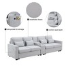 NicBex Modular Sectional Sofa Couch with 2 USB Charging Ports & 2 Cup Holders Upholstered 4 Seater Couch with 4 Pillows for Living Room - 4 of 4