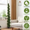 KTMBDW Artificial Boxwood Spiral Topiary Trees, Tall Faux Plant Outdoor, All-Year Green Fake Plant for Decorative/Indoor/Porch/Garden - 4 of 4