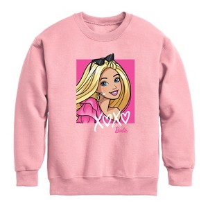 Boys' - Barbie - Xoxo Barbie Graphic Long Sleeve Fleece Sweatshirt - 1 of 3