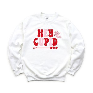 Simply Sage Market Women's Graphic Sweatshirt Hey Cupid Pink - 1 of 3